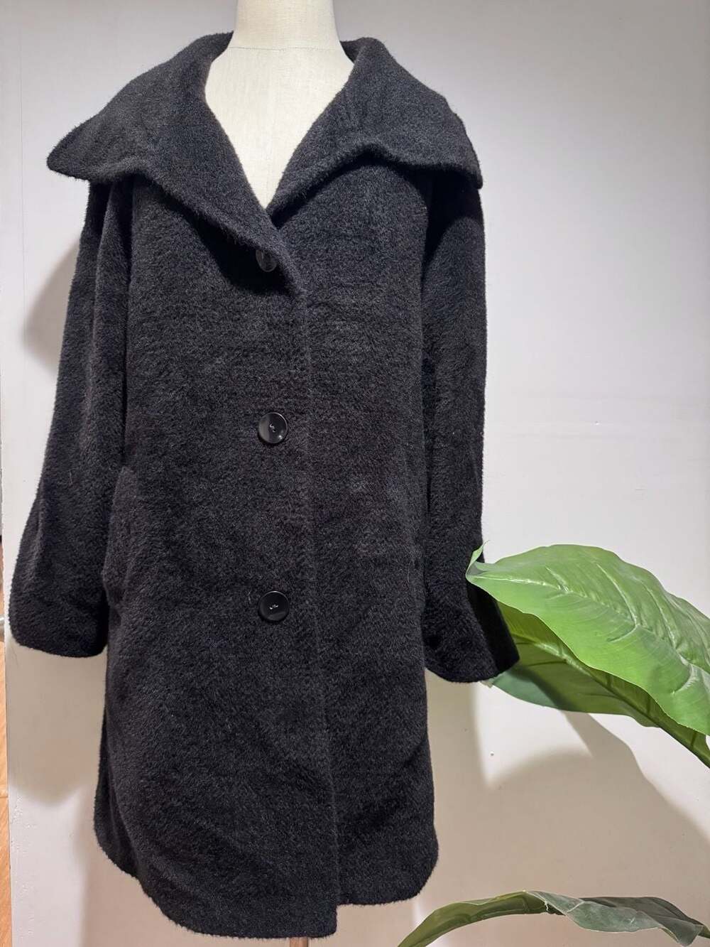 L.L. Collezioni Italia Baby Alpaca Wool Blend Coat Size 10 Black